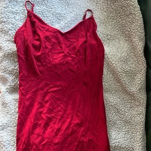 Red mini dress with cross cross back